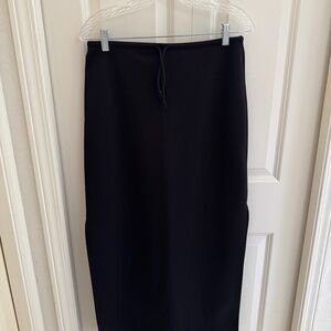 Vintage 90s Y2K Joe Benbasset Black Maxi Skirt Union Made USA 2 Side Slits M